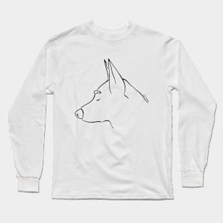 Malinois silhouette outline Long Sleeve T-Shirt